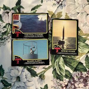 JAWS 2 Trading Cards #17 & 49 & 29 (Topps, 1978) Set of 3 Cards!